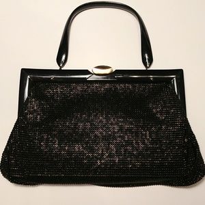Vintage Whiting & Davis Black Mesh Purse Set